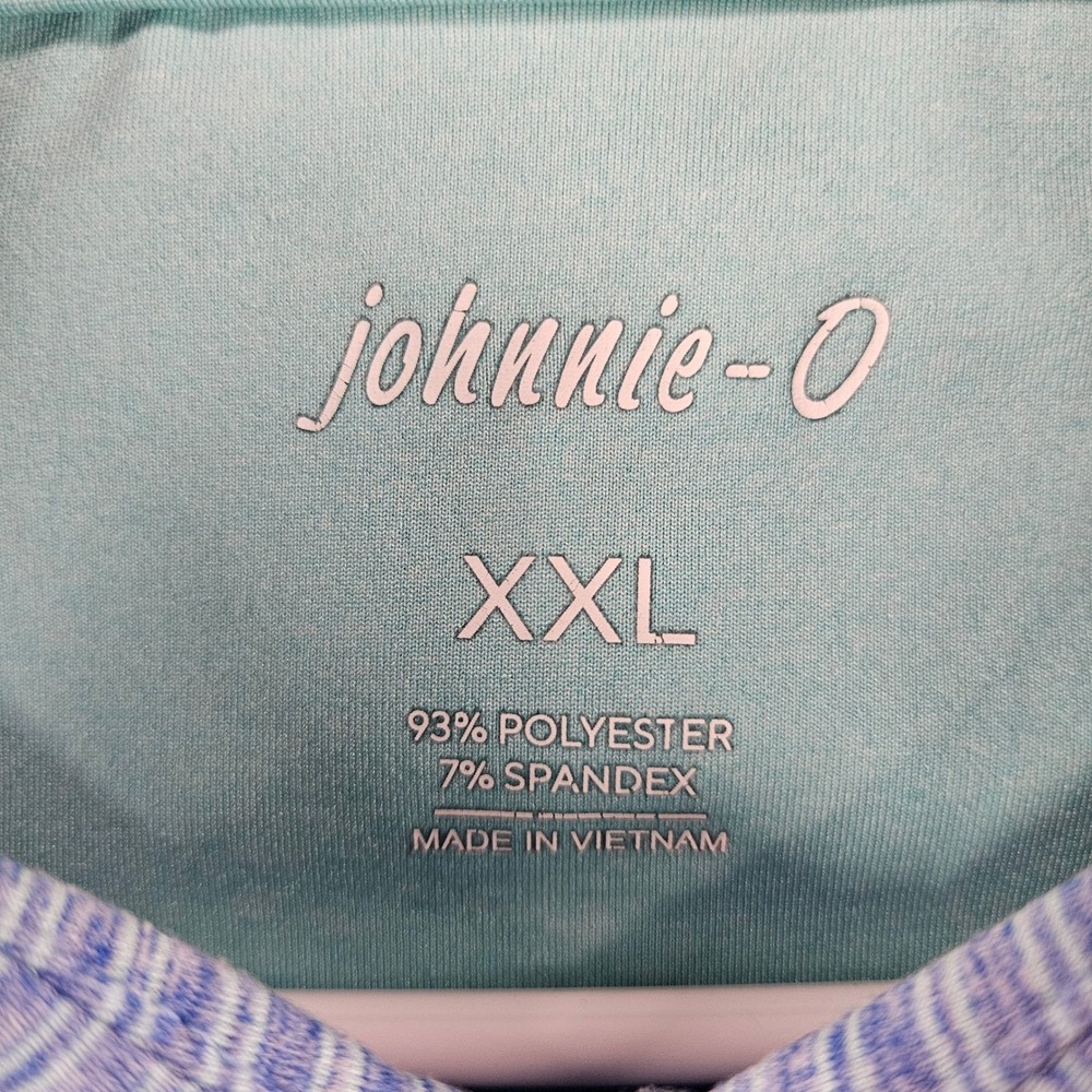 Johnnie-O Mens XXL Blue Striped Performance Polo New Seabury Cape Cod Golf Shirt - Picture 4 of 10